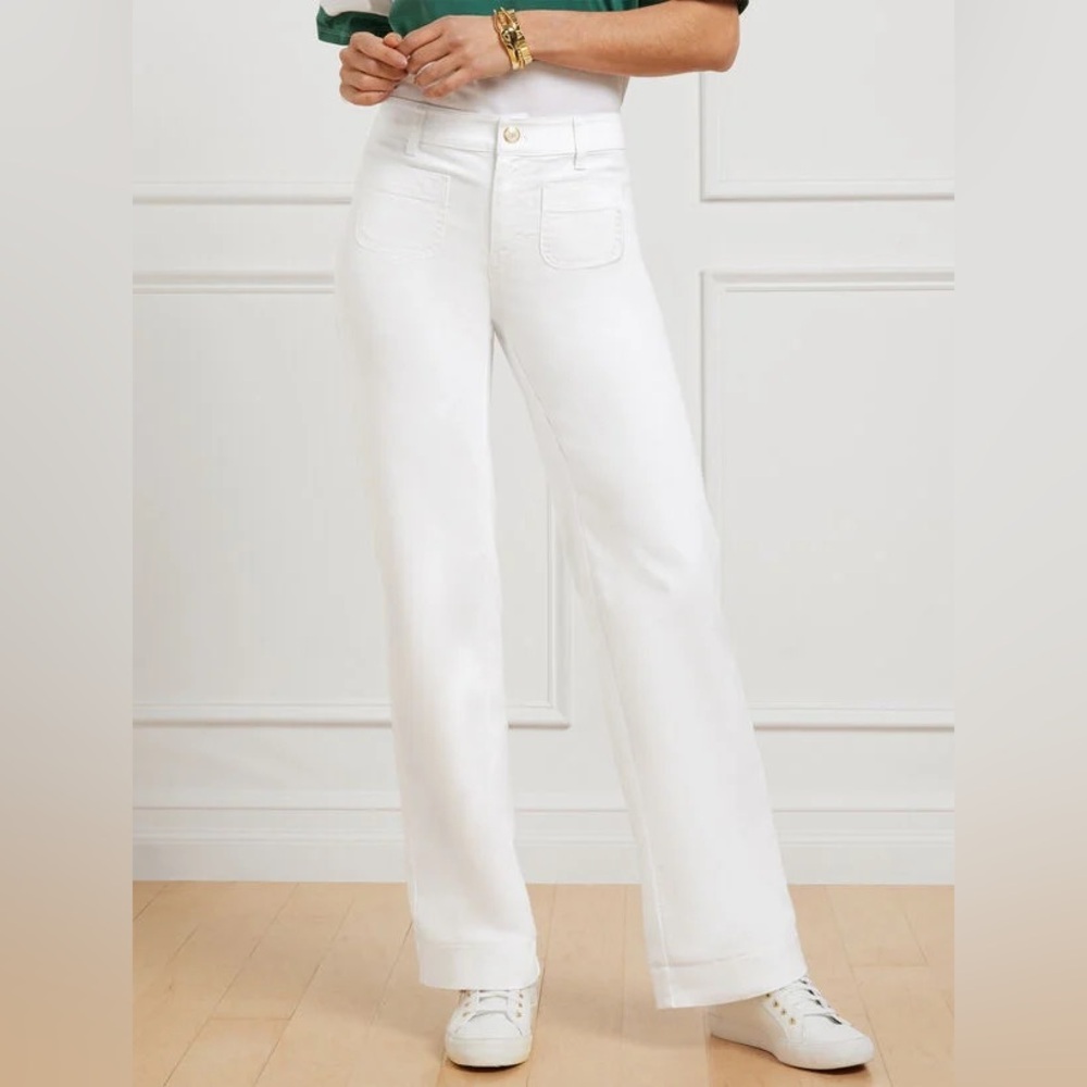 🤍 Talbots Patch Pocket Classic Jean Trousers – White – Size 14P